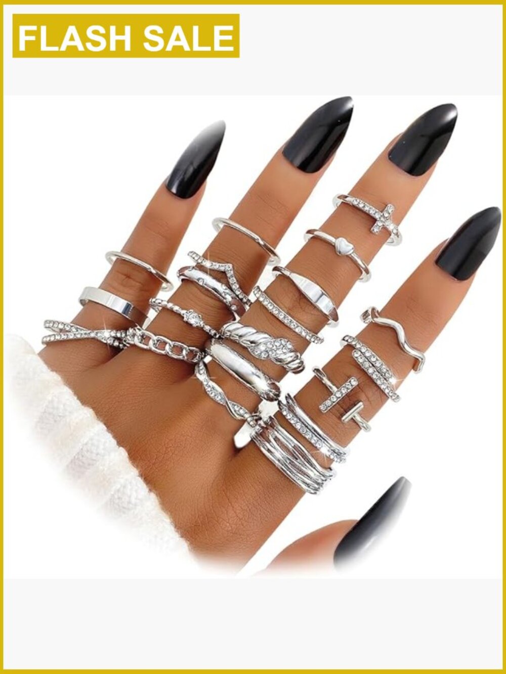 20 Piece Mix Size Stacking Rings Set Dainty Knuckle Rings Costume Jewelry Pack